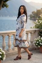 Model wearing Nuggles® Patricia Dress in Chestnut Mosaic