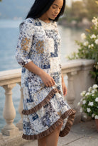 Model wearing Nuggles® Patricia Dress in Chestnut Mosaic