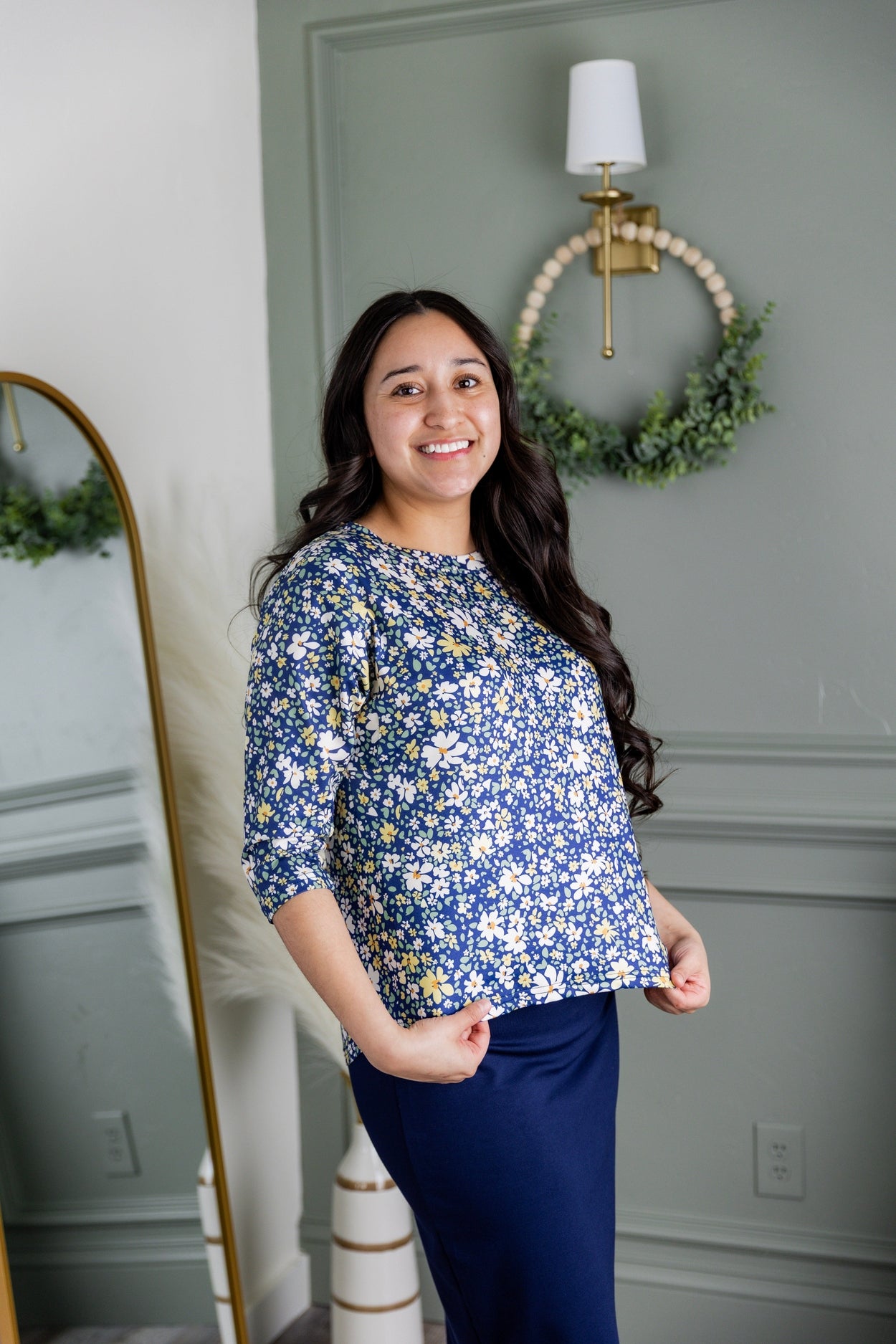 Lucia Top in Cottage Blue nuggles-clothing