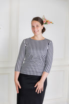 modest layering tee with 3/4 length sleeves prints