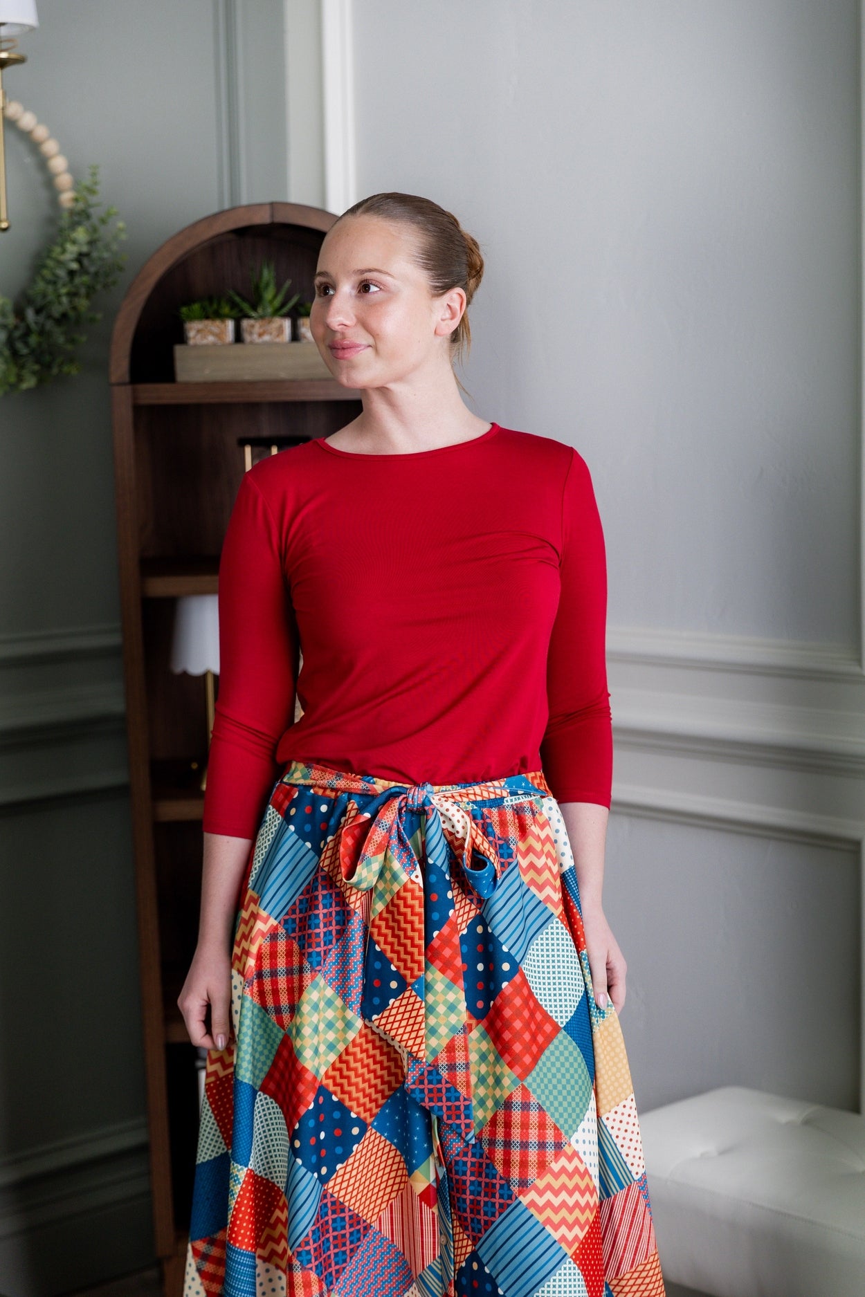 Bria Skirt in Scrappy Sweetheart nuggles-clothing