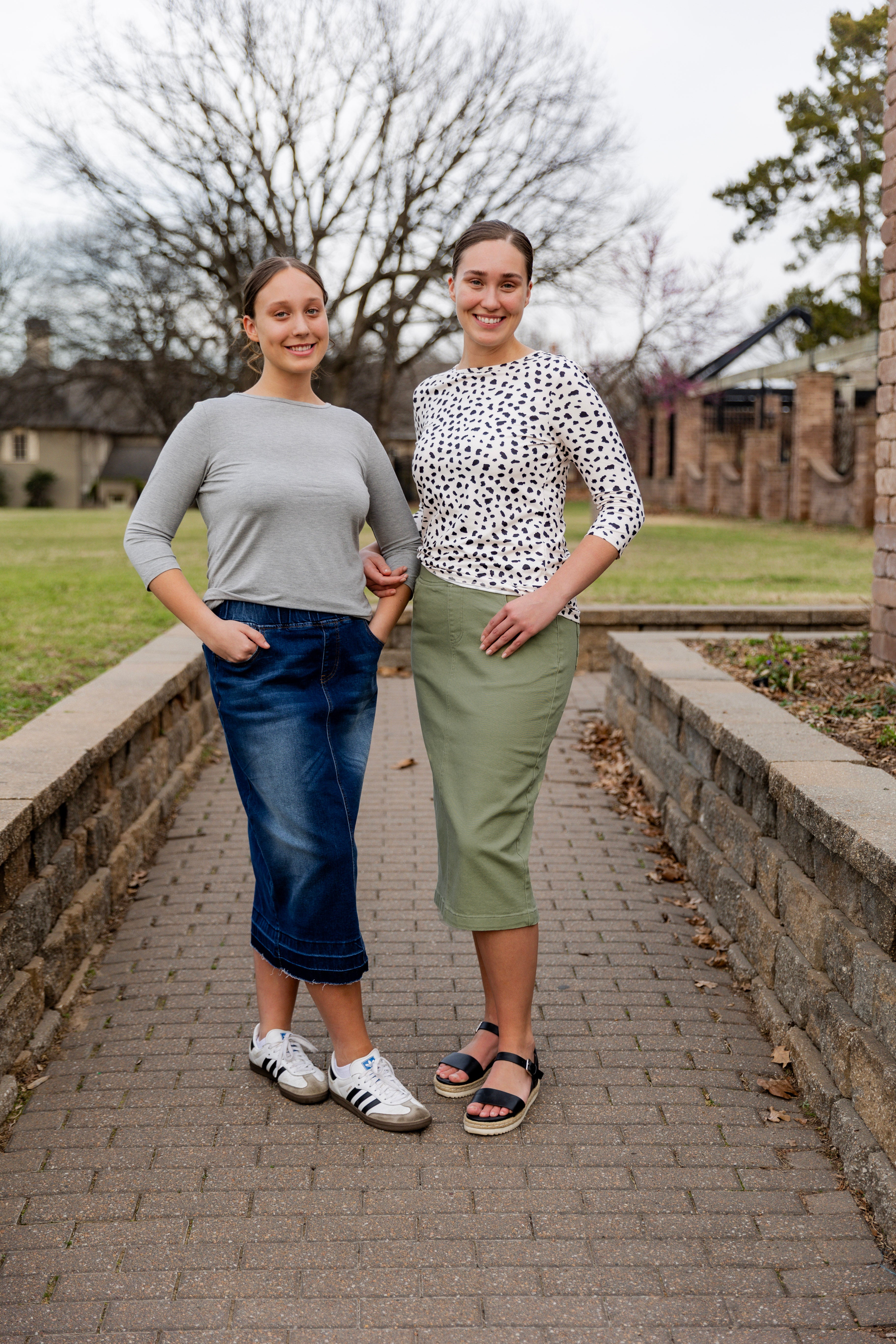 modest denim skirts in 31" length 