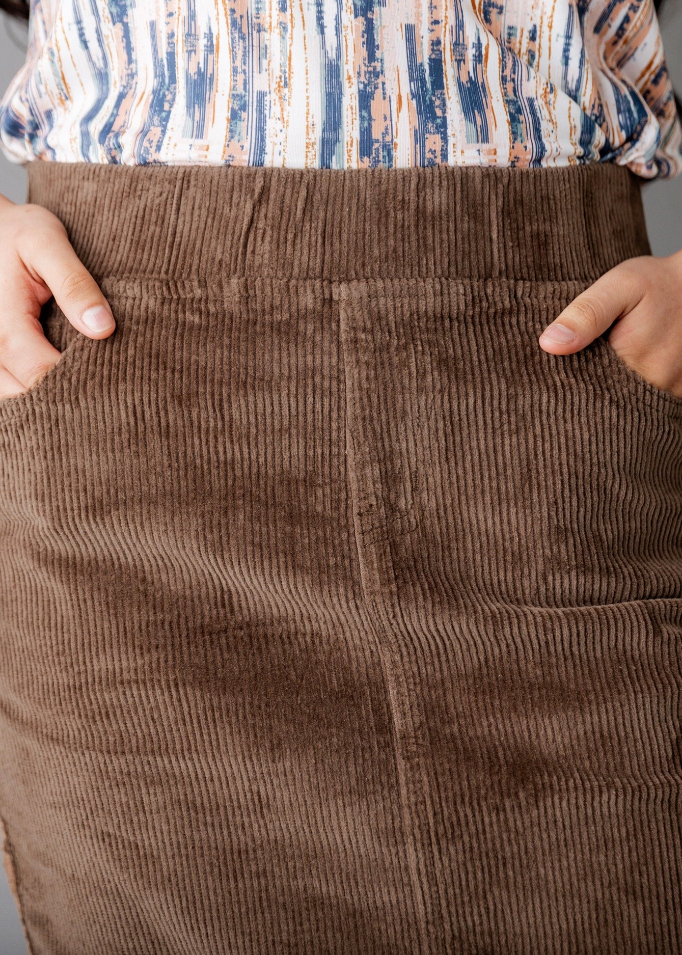 27" Corduroy Skirt in Brown - Final Sale nuggles-clothing