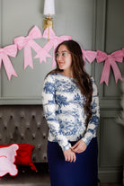 Model wearing Nuggles® Essential Long Sleeve Tee in Storybook Stroll