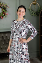 Model wearing Nuggles®  Cindy Bubble Dress in Midtown Plaid 