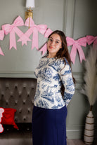 Model wearing Nuggles® Essential Long Sleeve Tee in Storybook Stroll