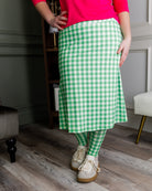 Model wearing Nuggles® Tilly Sport Skirt in Meadow Check