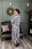Model wearing Nuggles®  Cindy Bubble Dress in Midtown Plaid 