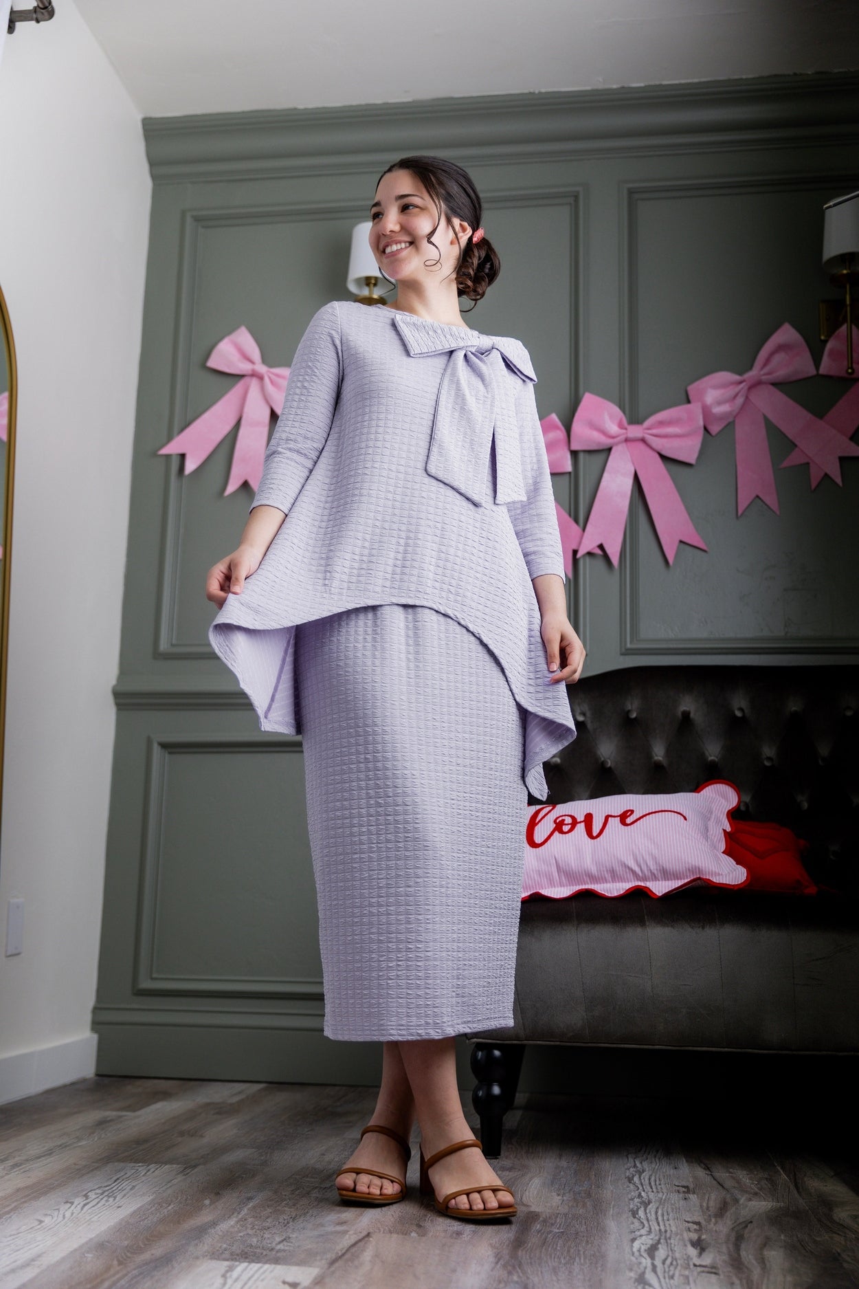 31" Eleanor Skirt in Lilac - Final Sale nuggles-clothing