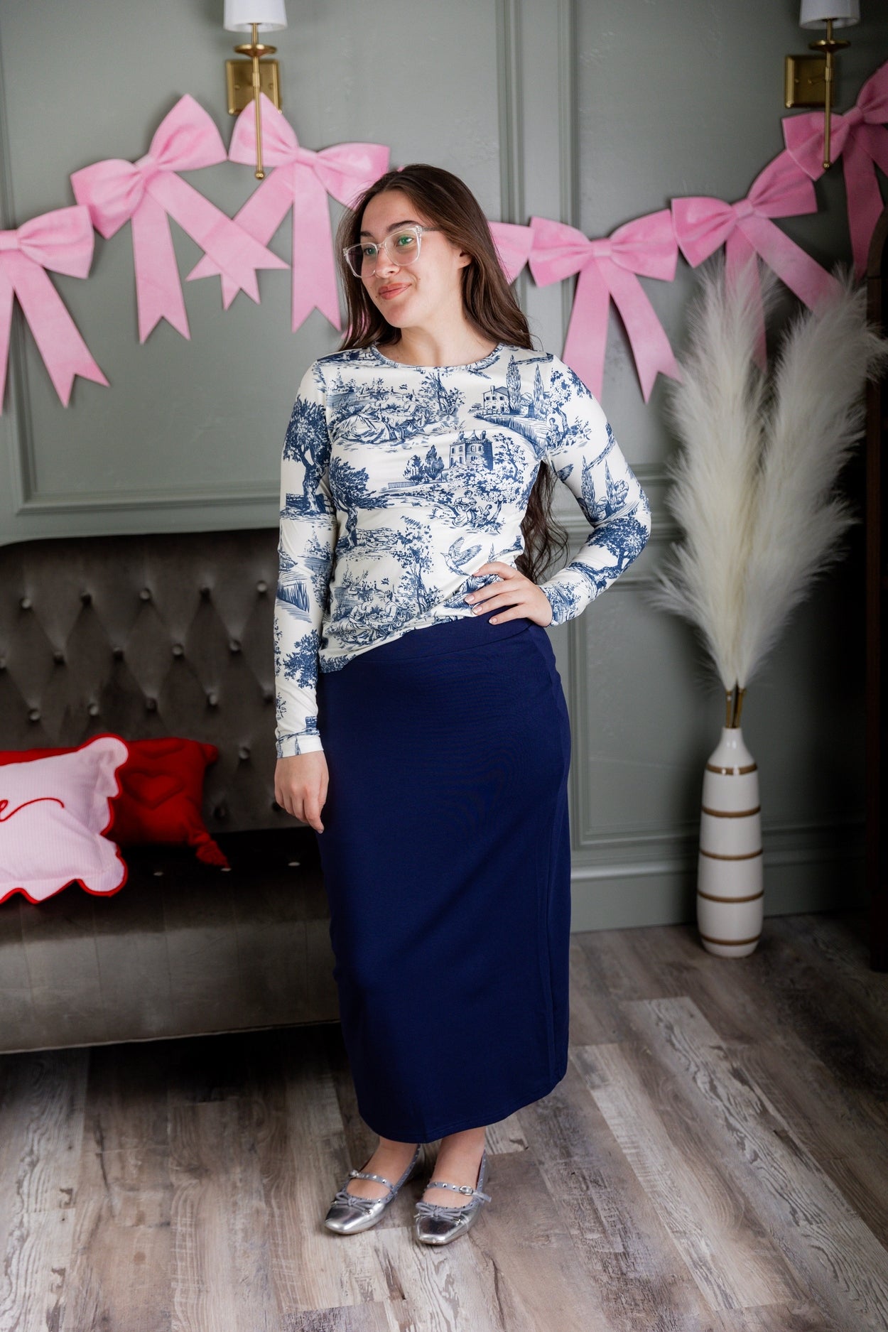 Essential Long Sleeve Tee in Storybook Stroll nuggles-clothing