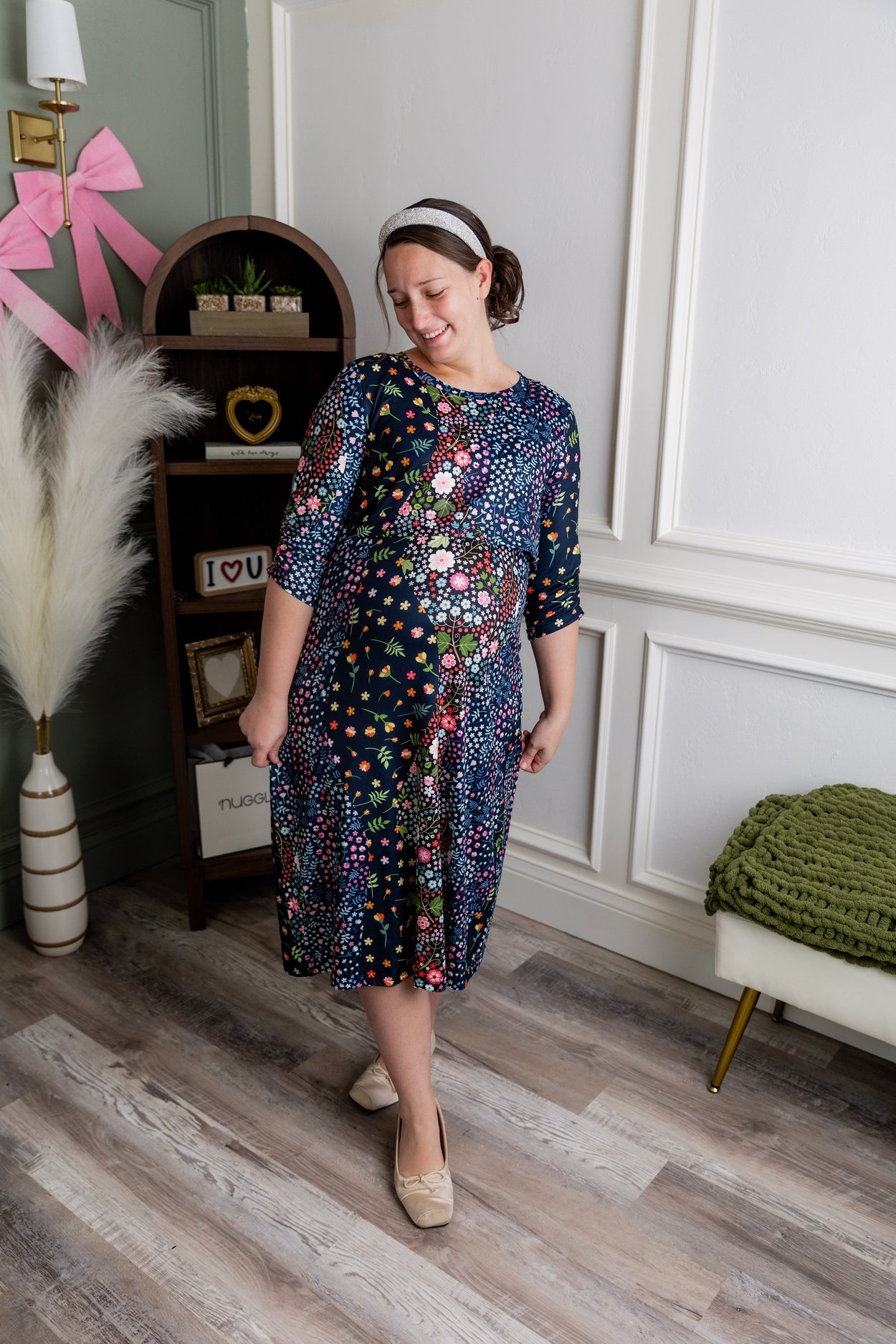 Nalani Nursing Dress in Star Garden - Final Sale nuggles-clothing