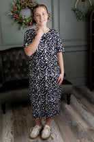 Aviva Dress in Black Ink Bloom nuggles-clothing