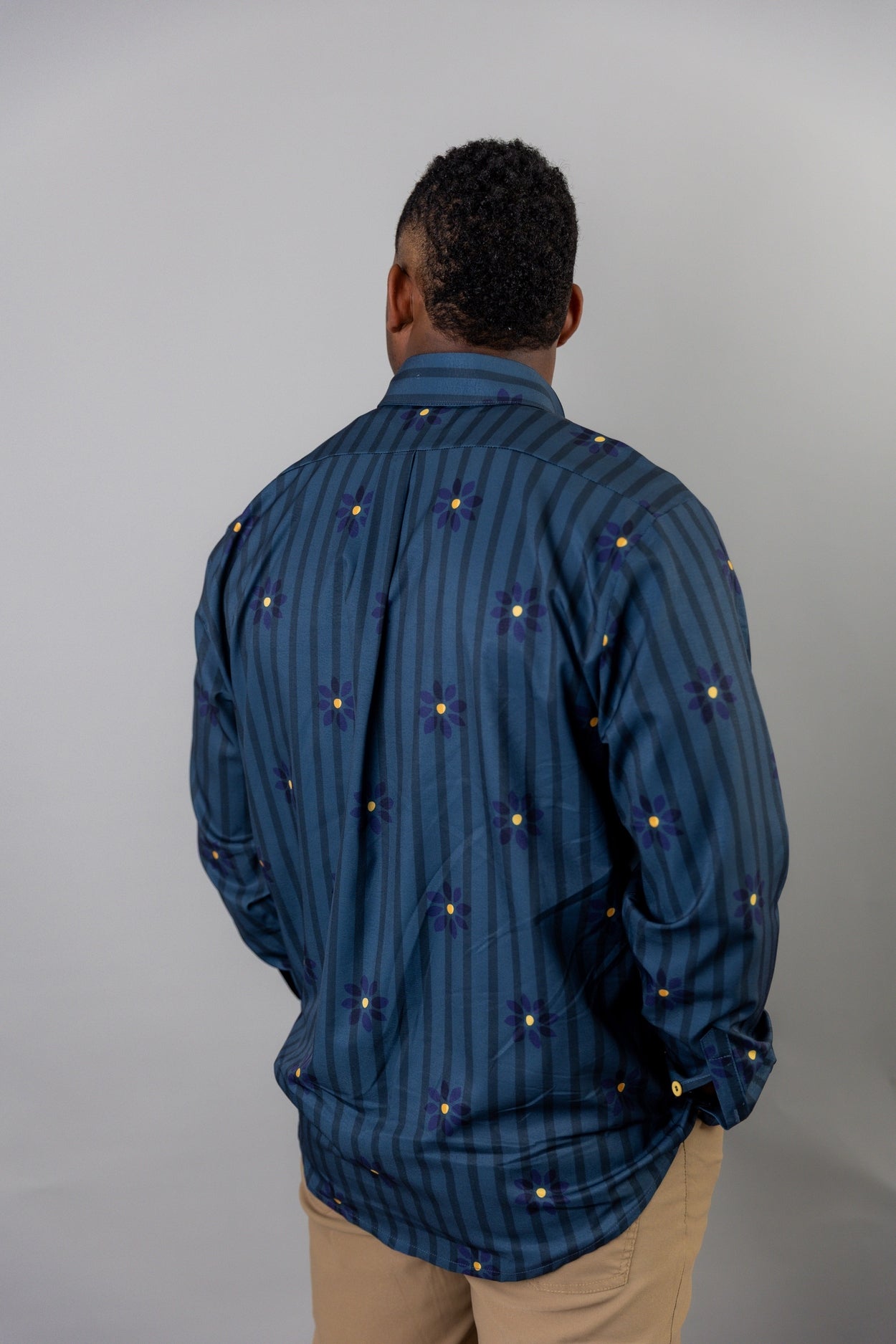 Men's Button Down Shirt in Pinstripe Ditsy - Final Sale nuggles-clothing