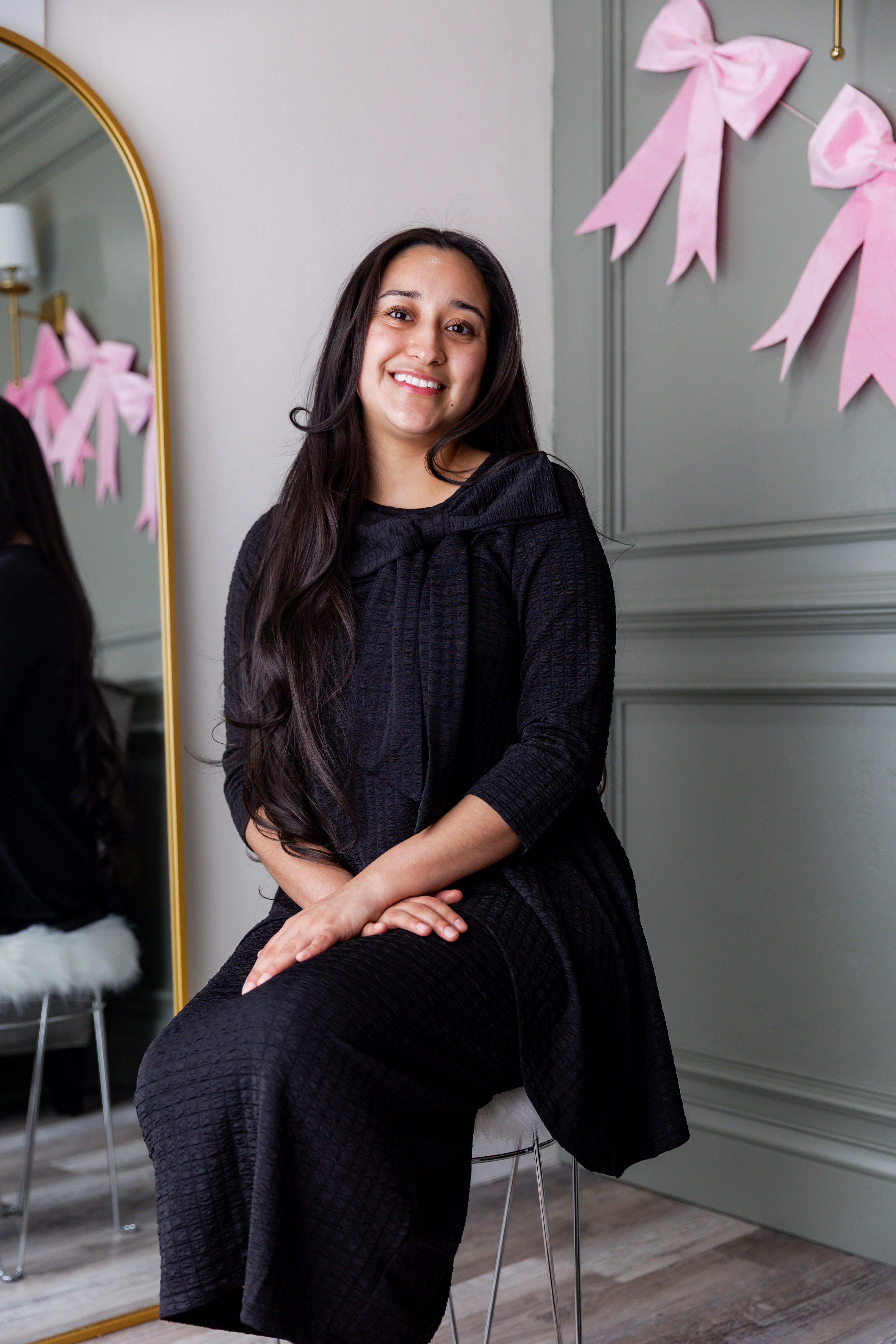 Model wearing Nuggles® 31' Eleanor Skirt in Black