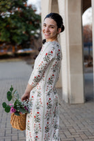 Models wearing Nuggles®  original midi layering dress in print