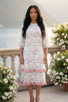 Model wearing Nuggles® Patricia Dress in Roselight Bloom
