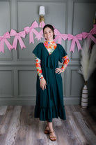 Model wearing Nuggles® Mesh Tee top in Confetti Bloom