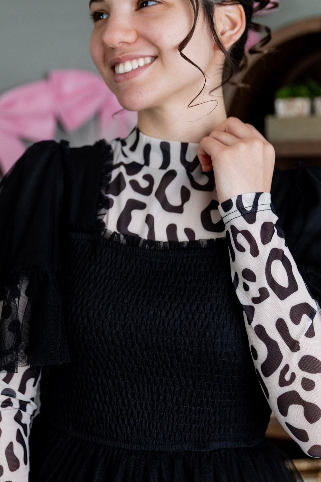 Mesh Tee in Snow Leopard nuggles-clothing