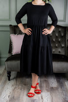 Model wearing Nuggles®  Nova Dress in Black 