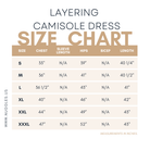 Nuggles Layering Camisole Dress size and fit chart