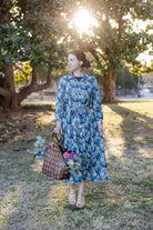 Model wearing the Nuggles® Rachel Dress in Storm Brush