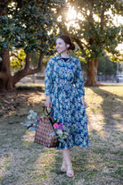 Model wearing the Nuggles® Rachel Dress in Storm Brush