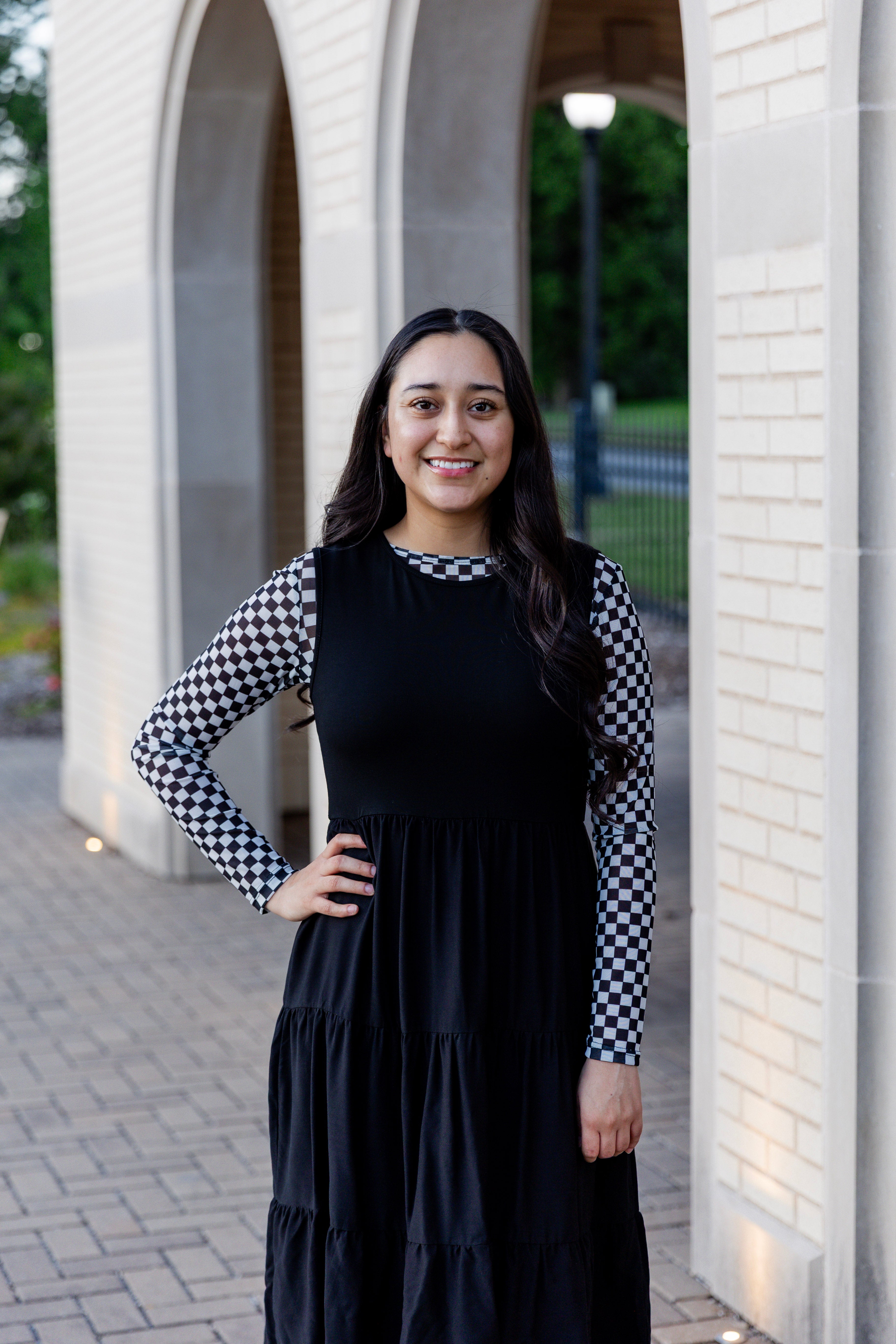 Women's long sleeve mesh layering top – modest, unlined, fitted top for stylish layering outfits