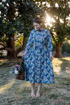 Model wearing the Nuggles® Rachel Dress in Storm Brush