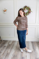 modest denim skirts in 34" length 