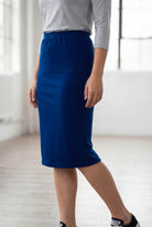 Model wearing Nuggles® 25" Classic Skirt in Dark Royal