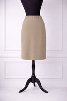 Model wearing Nuggles® 25" Relaxed Skirt in Khaki