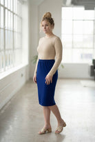 Model wearing Nuggles® 27" Classic Skirt in Dark Royal