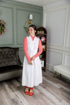 Model wearing Nuggles® Mesh Tee in Candy Apple Geo