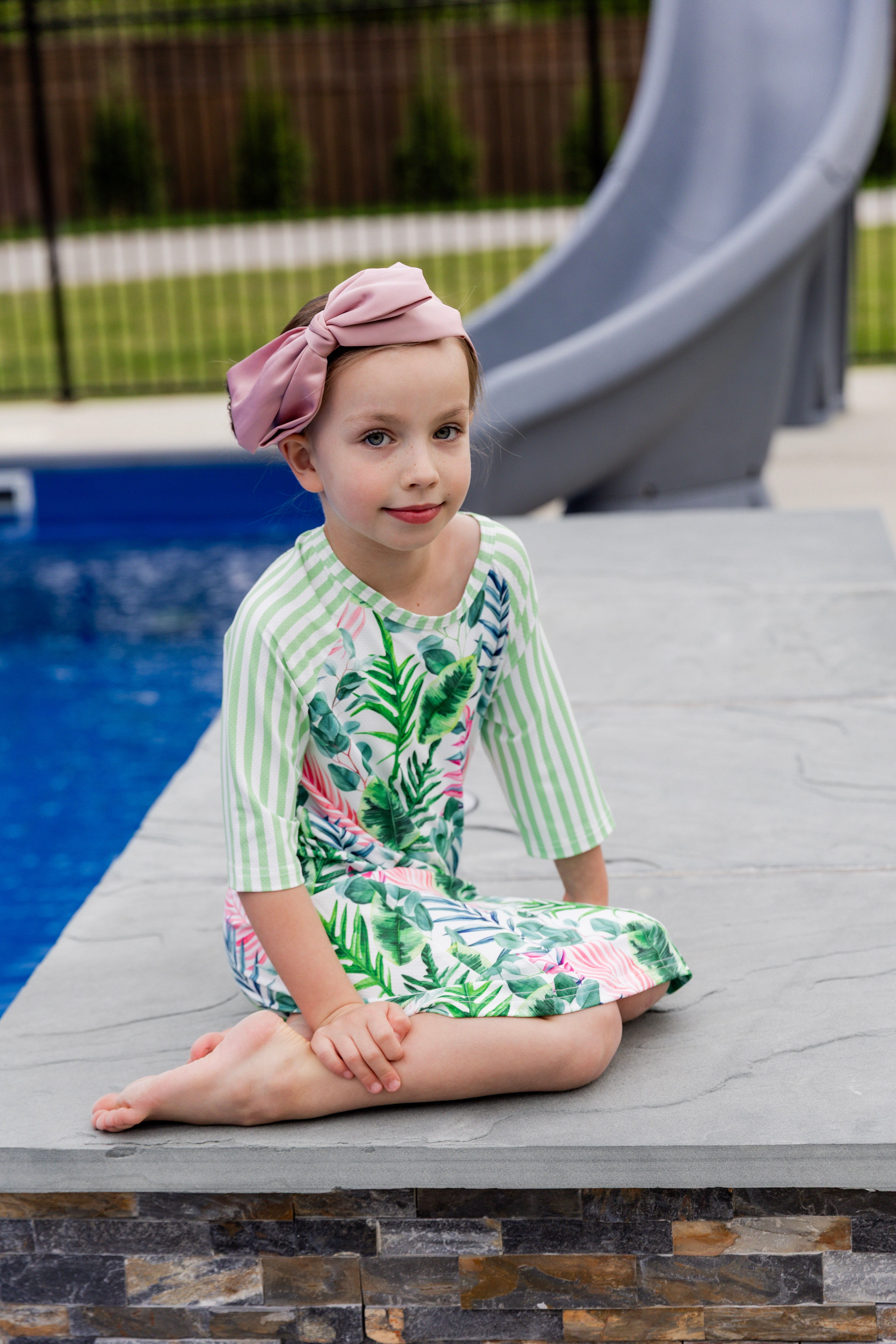 modest girls sport swim dress prints mommy and me 