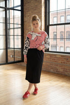 Model wearing the Nuggles® Bryauna Top in Boardwalk Bows