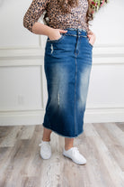 modest denim skirts in 31" length 