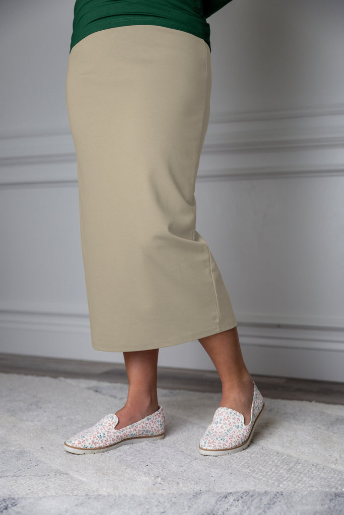31"classic midi pencil skirt solid