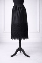 Our modest Nuggles® 31" crochet lace slip in Black