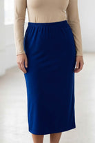Model wearing Nuggles® 31" Classic Skirt in Dark Royal