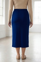 Model wearing Nuggles® 31" Classic Skirt in Dark Royal