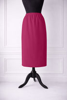 Stock photo of our Nuggles® 31-inch classic skirt elastic waistband and straight silhouette in Hot Pink