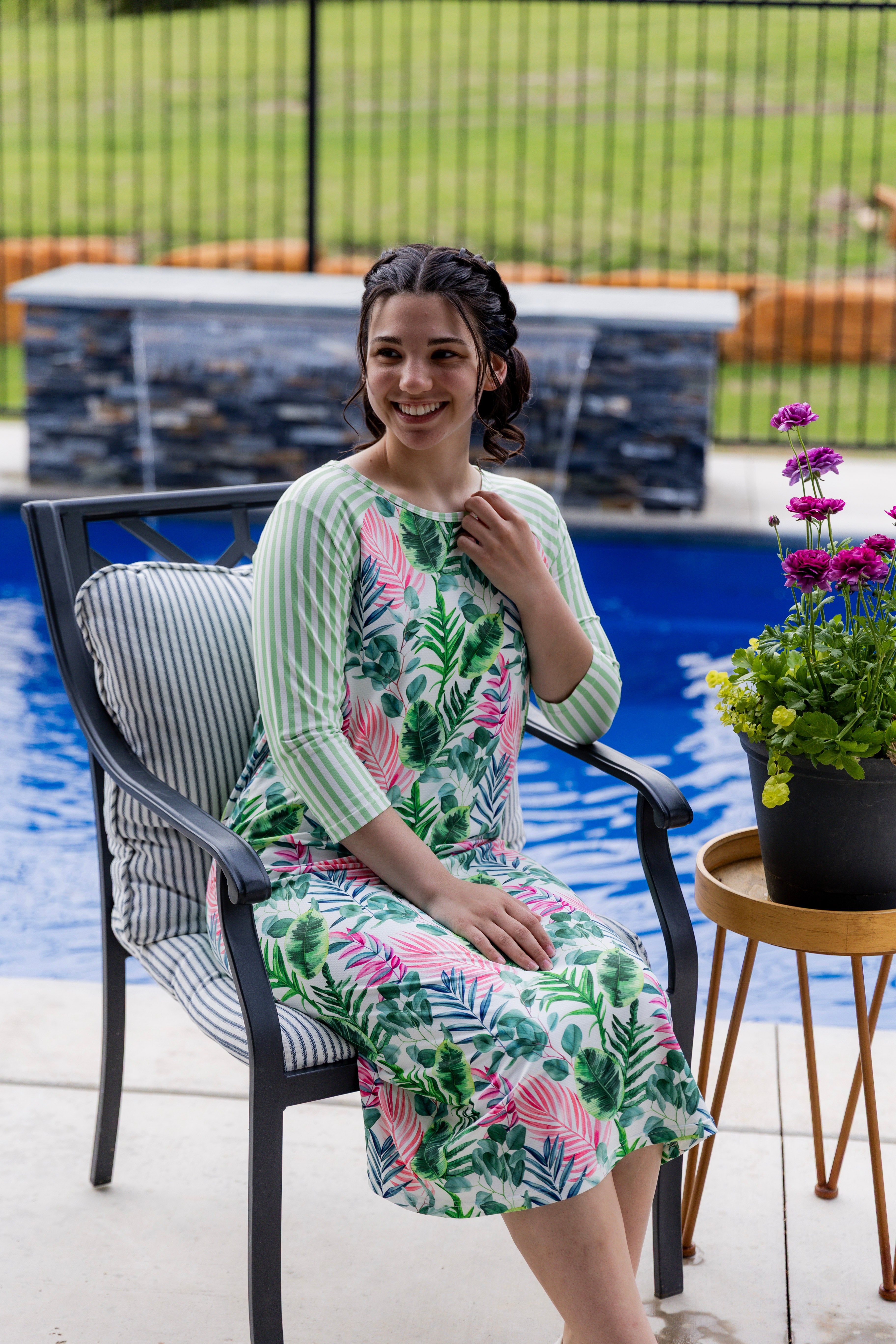 modest midi sport swim dress prints mommy and me 