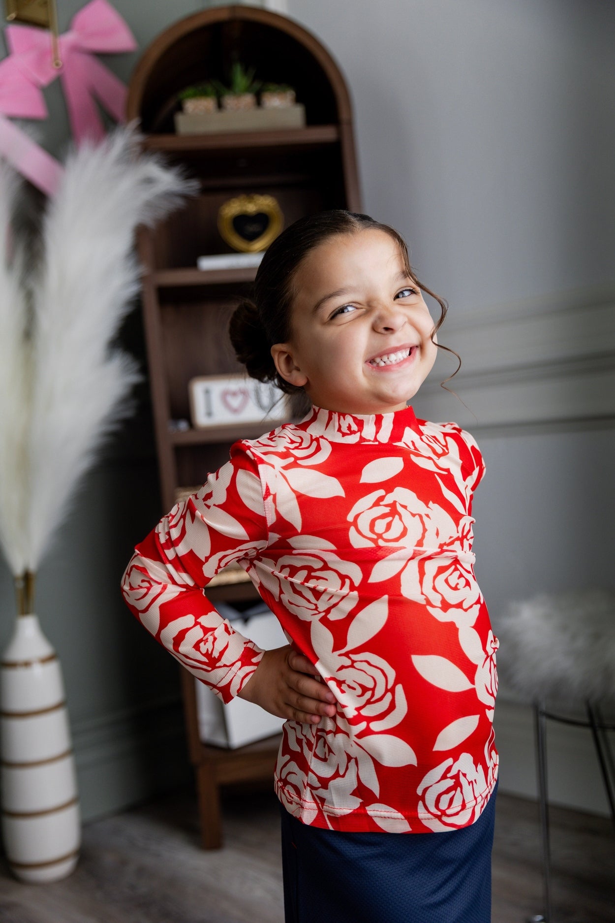 Girls' Mesh Tee in Rosie Rouge nuggles-clothing
