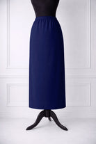 Stock photo of our Nuggles® 34-inch classic skirt elastic waistband and straight silhouette in Dark Royal