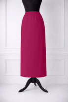 Stock photo of our Nuggles® 34-inch classic skirt elastic waistband and straight silhouette in Hot Pink