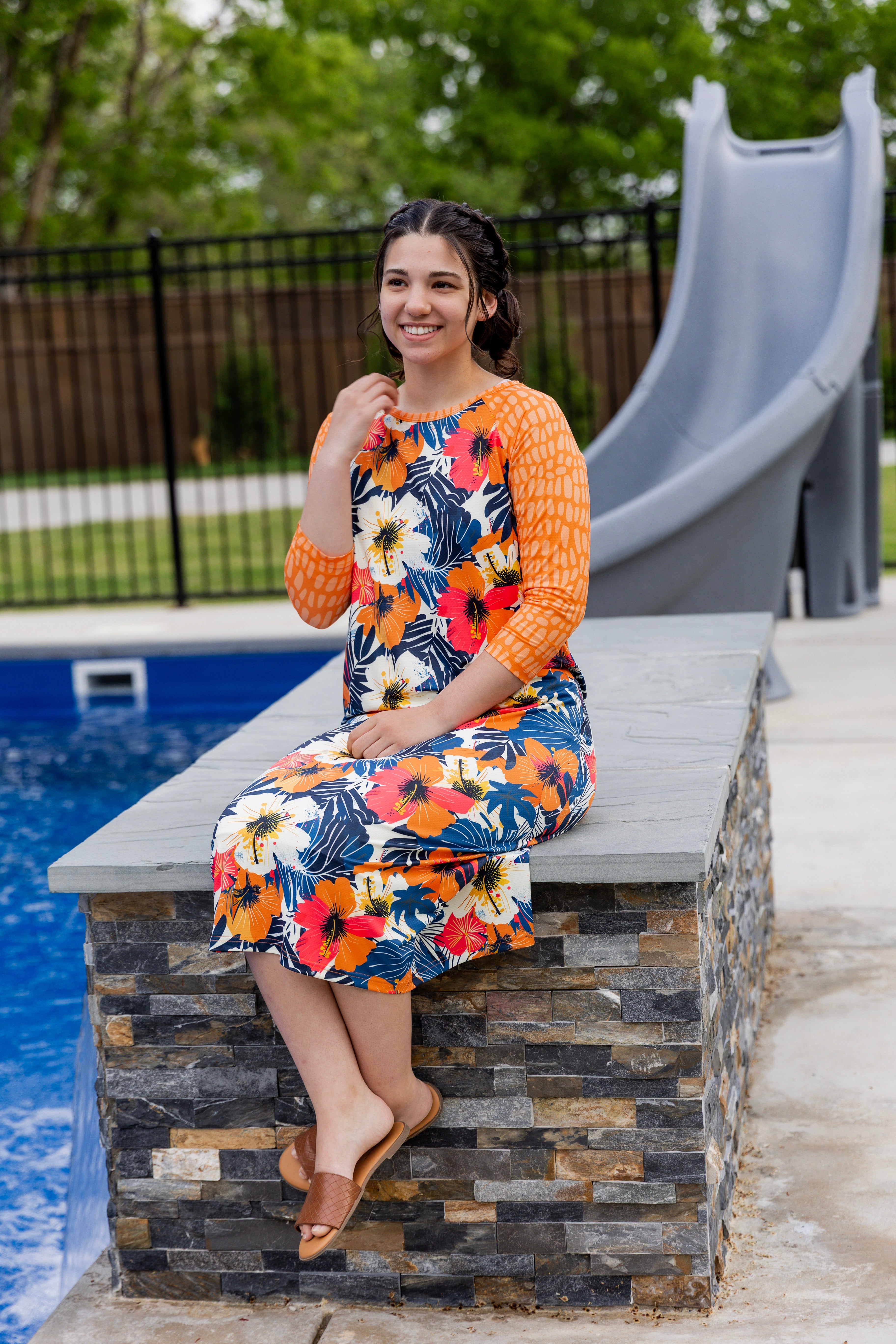 modest midi sport swim dress prints mommy and me 