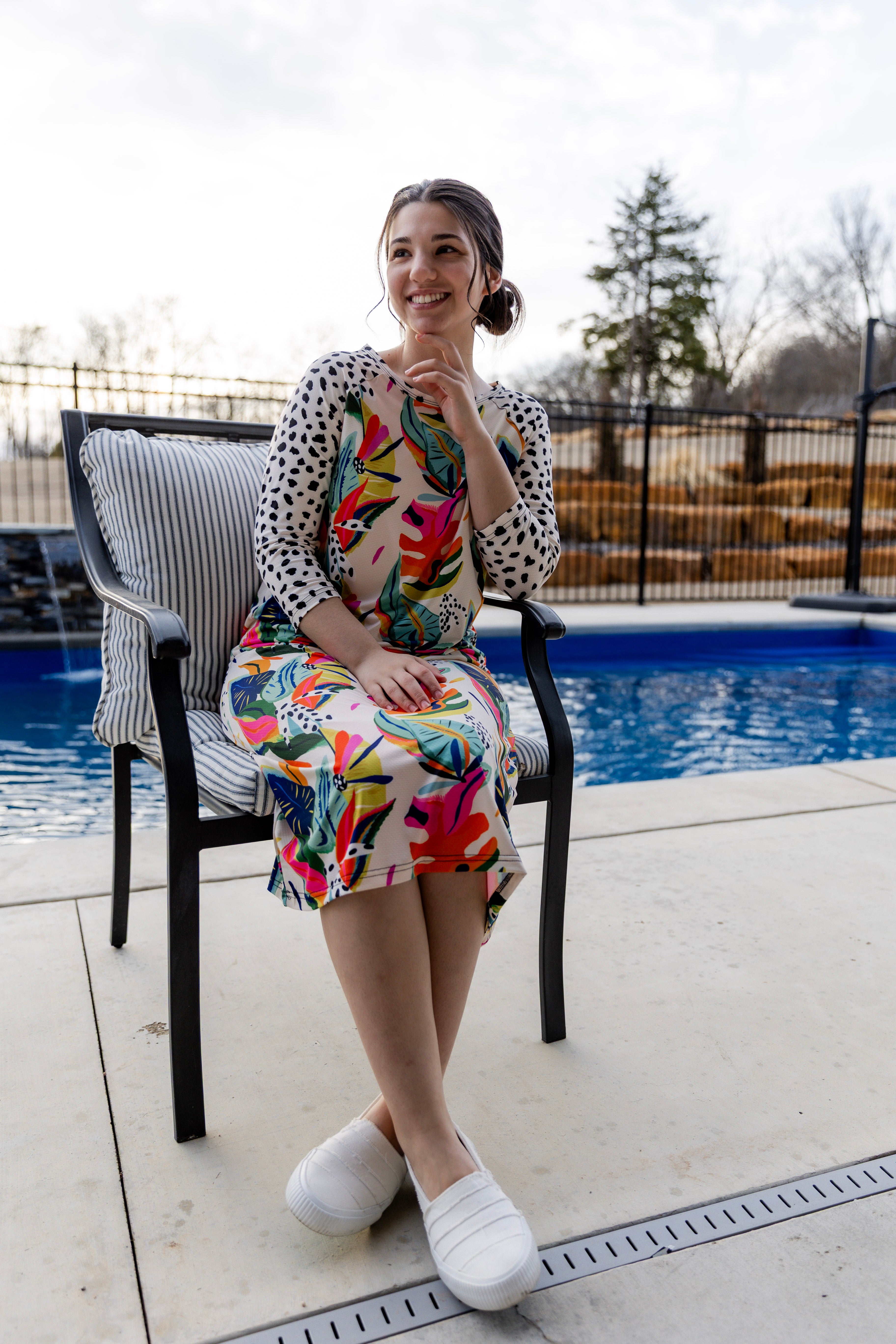 modest midi sport swim dress prints mommy and me 