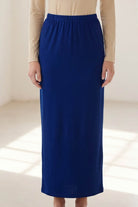 Model wearing Nuggles® 36" Classic Skirt in Dark Royal