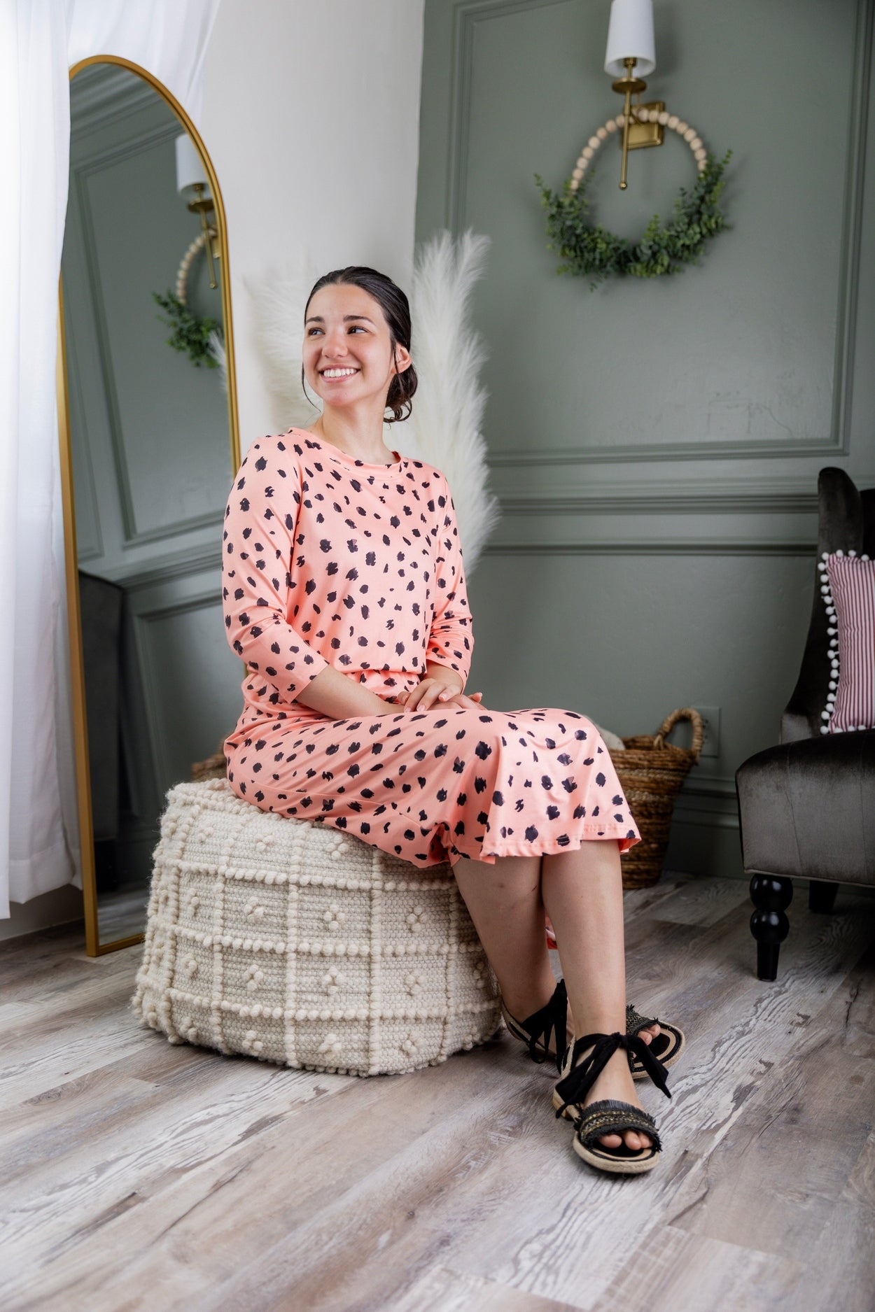 Model wearing Nuggles® Harper Jane Dress in Sweetheart 