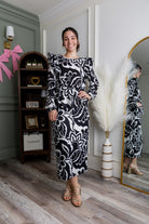 Model wearing Nuggles® Rae Top in Noir Floral